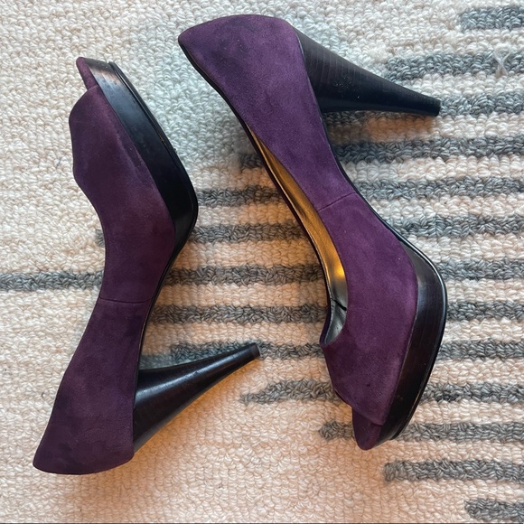 Style & Co Celine Plum Purple Suede Peep Toe Pump - Picture 10 of 10